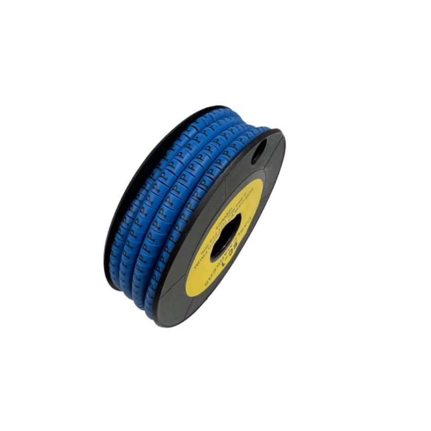 Grippes Cable Marker Blue - P on a spool for organized cable management solutions