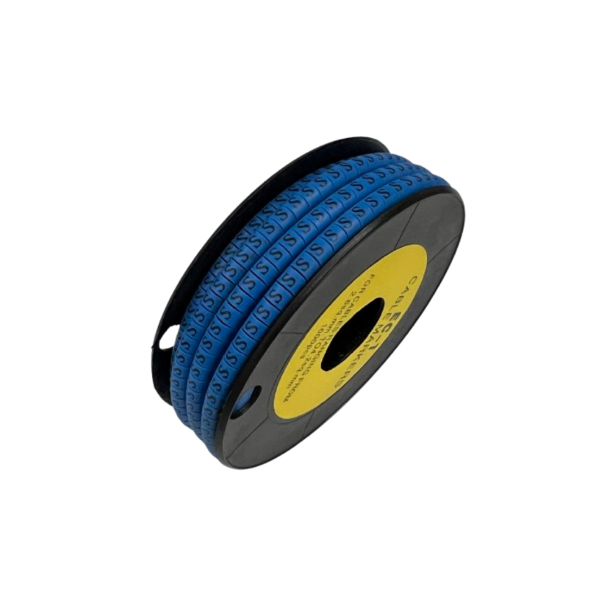 Grippes Cable Marker Blue - S on a spool for easy identification of cables and wires
