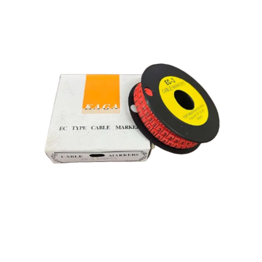 Grippes Cable Marker Red - 3 on a spool with packaging for organized cable management