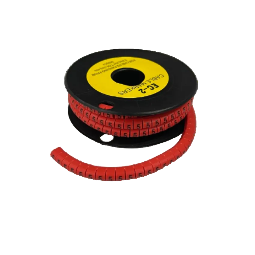 500pcs Cable Marker Red - 5 on a spool for organizing and identifying cables easily