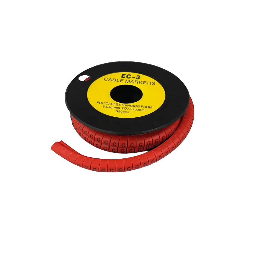 Grippes Cable Marker Red - G on a roll, ideal for organizing cables ranging from 5.0mm to 7.0mm
