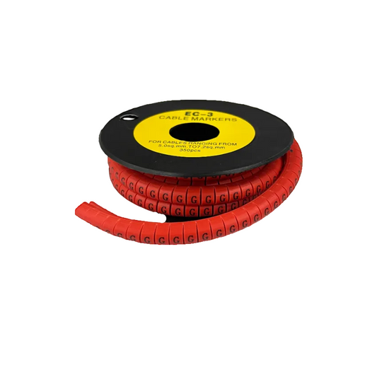 Grippes Cable Marker Red - G on a spool, ideal for organizing and identifying cables efficiently