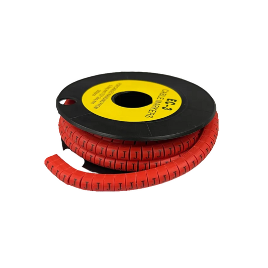 Cable Marker Red - J on a spool, designed for effective cable management and organization