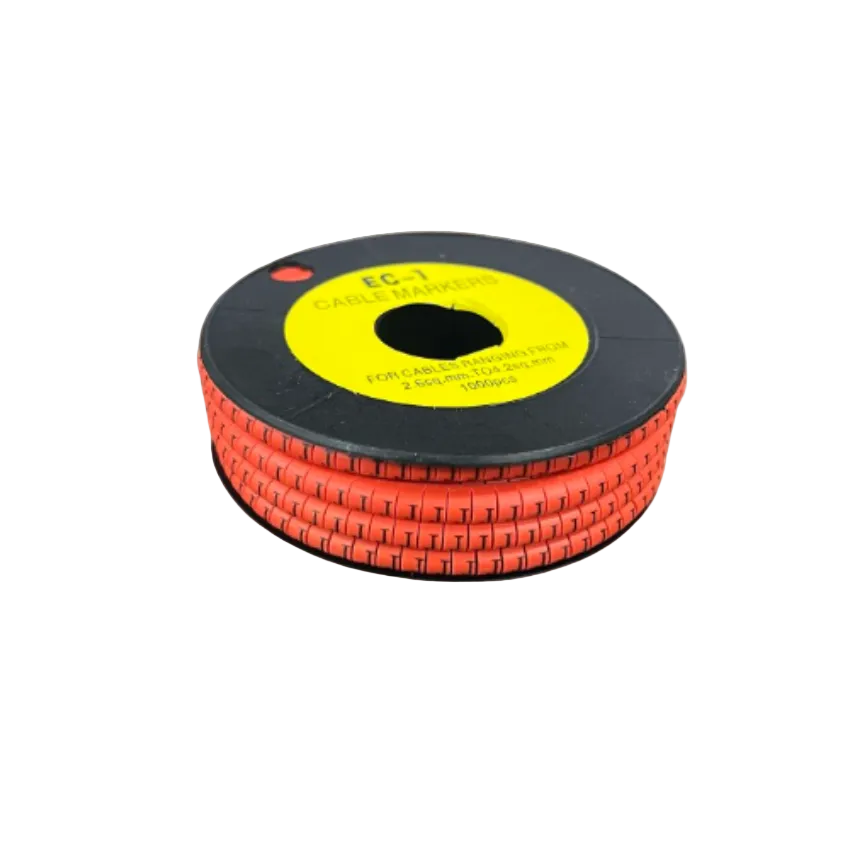 Grippes Cable Marker Red - J on a spool for organizing and labeling cables