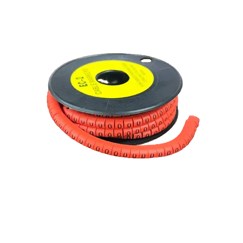 Grippes Cable Marker Red - O on a spool for organized cable management and easy identification