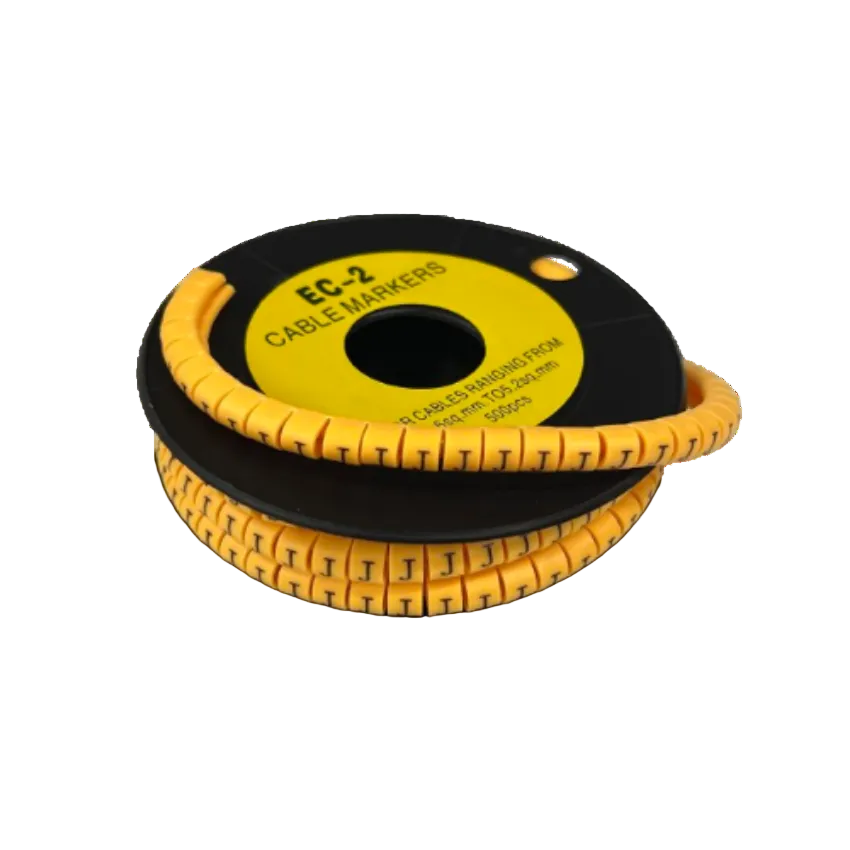 Cable Marker Yellow - J by Grippes on a spool for organized cable management and labeling