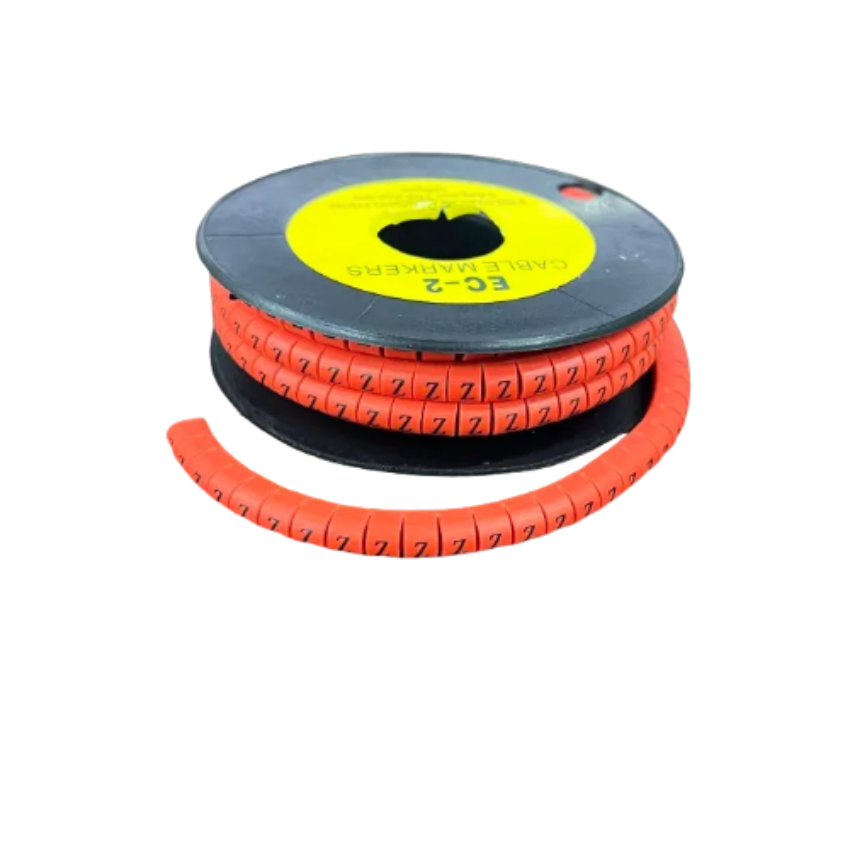 Cable Marker Z - Red on a spool for organizing and identifying cables easily