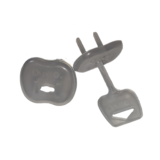 Omni Outlet Cover with Key (2pcs +1pc Key) WOC-001 WOC-001K Baby Outlet Protection CoverOmni Safety Cover for Convenience Outlet, Safety Plugs Child Proofing Outlet Cover for BabyOmn