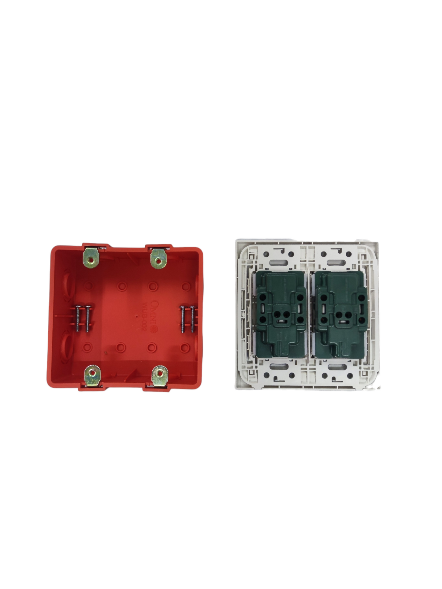 Panasonic 4 Gang Duplex Universal Outlet with Ground 16A 250V WEG6806+(2XWEG15929-5) with Omni Utility Box Flush Type