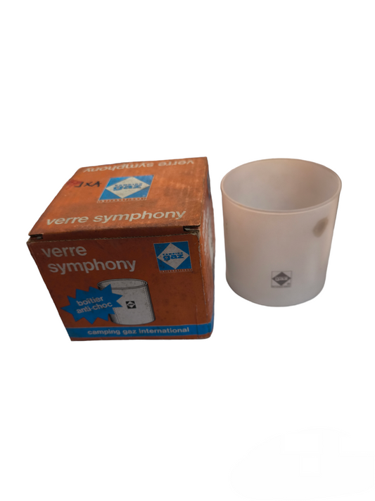 Camping Gaz International Vintage frosted glass lantern globe with original orange box