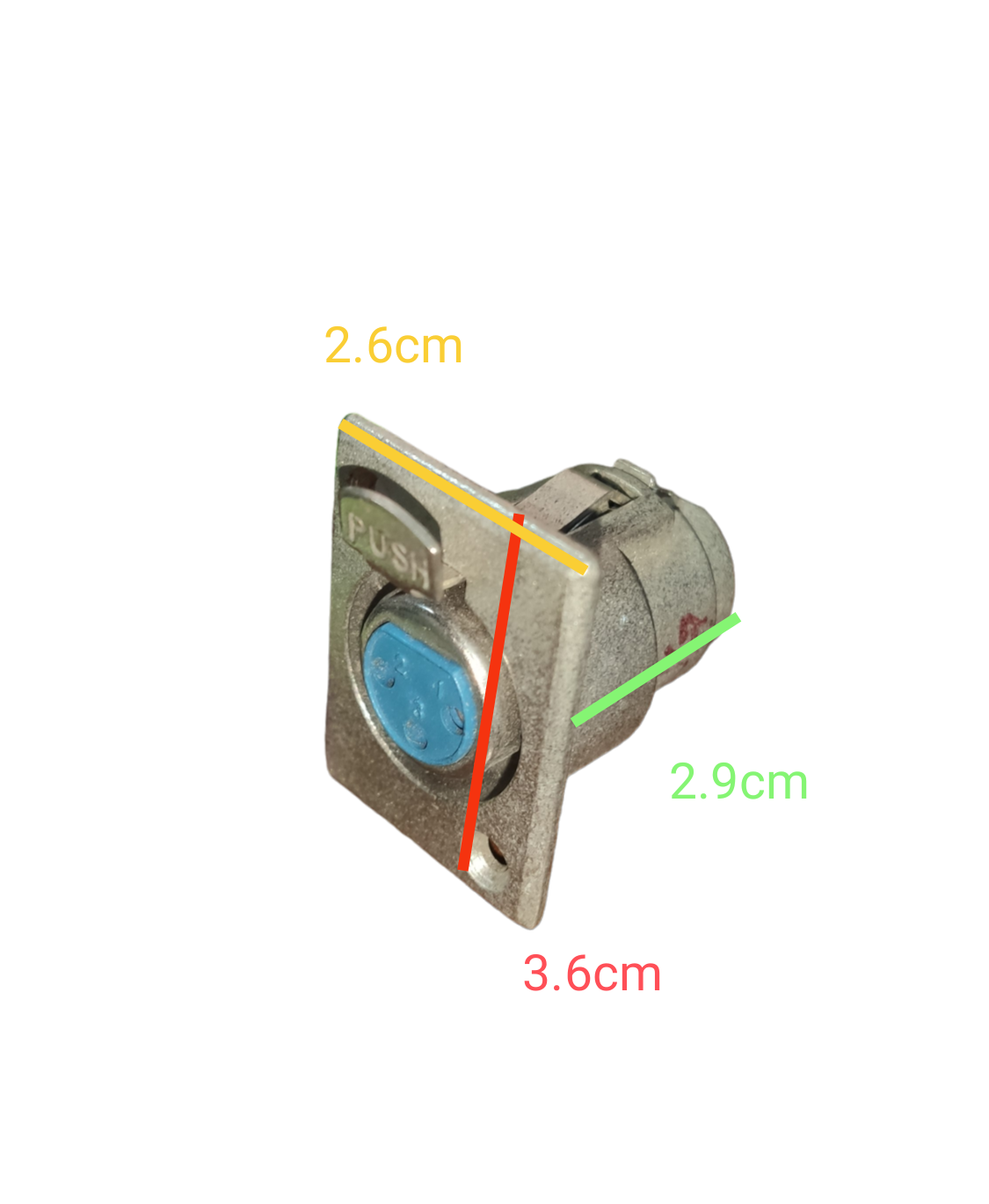 Canon Jack Chassis Type electrical connector with metal casing and push button from China