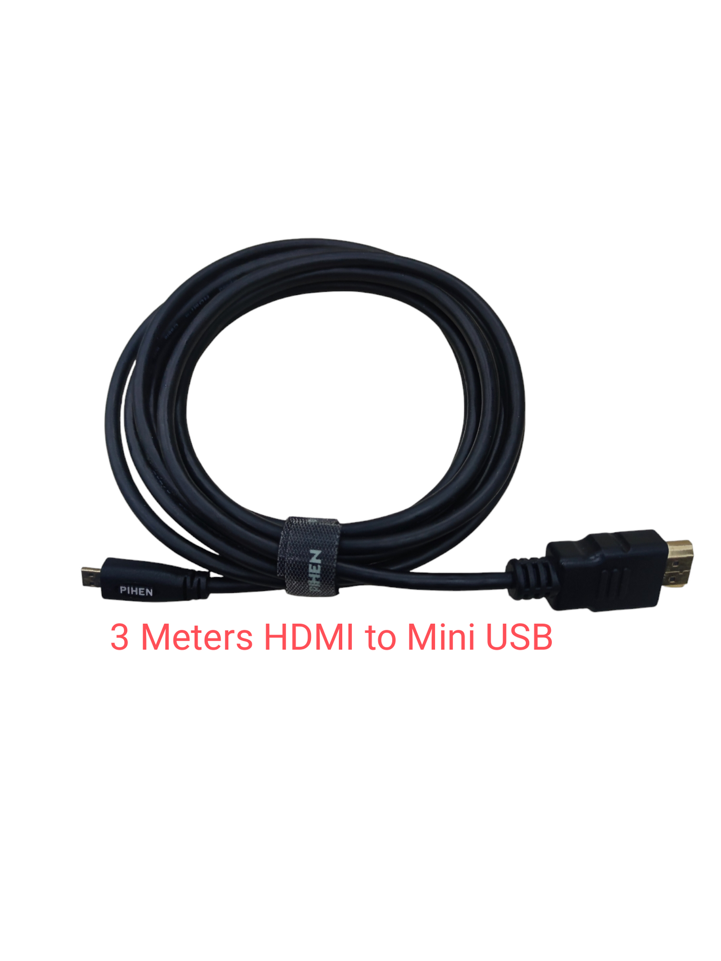 3 meter black HDMI to Mini USB cable for high-speed data transfer and connectivity