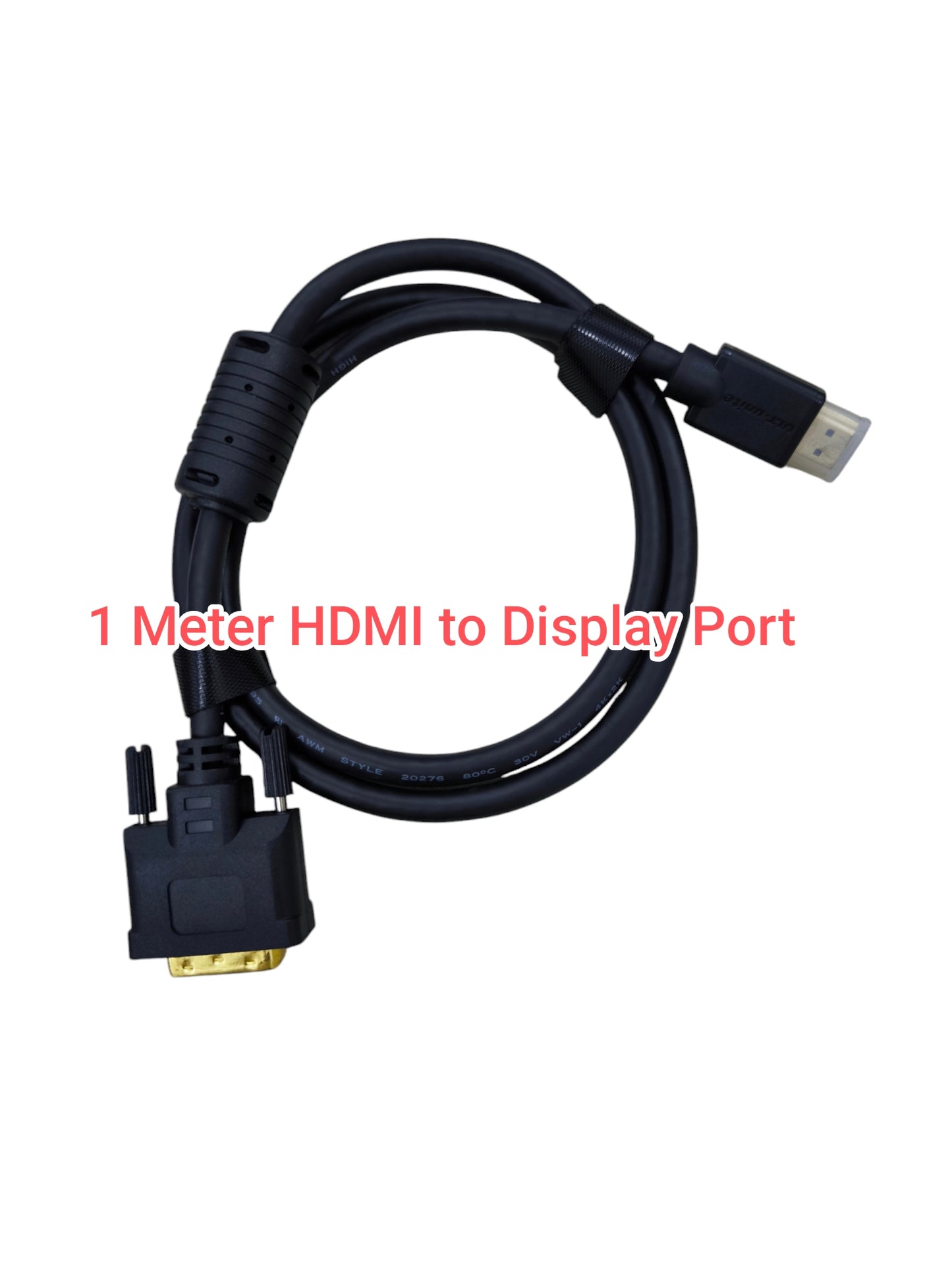 1 meter HDMI to Display Port cable black for video and audio connection