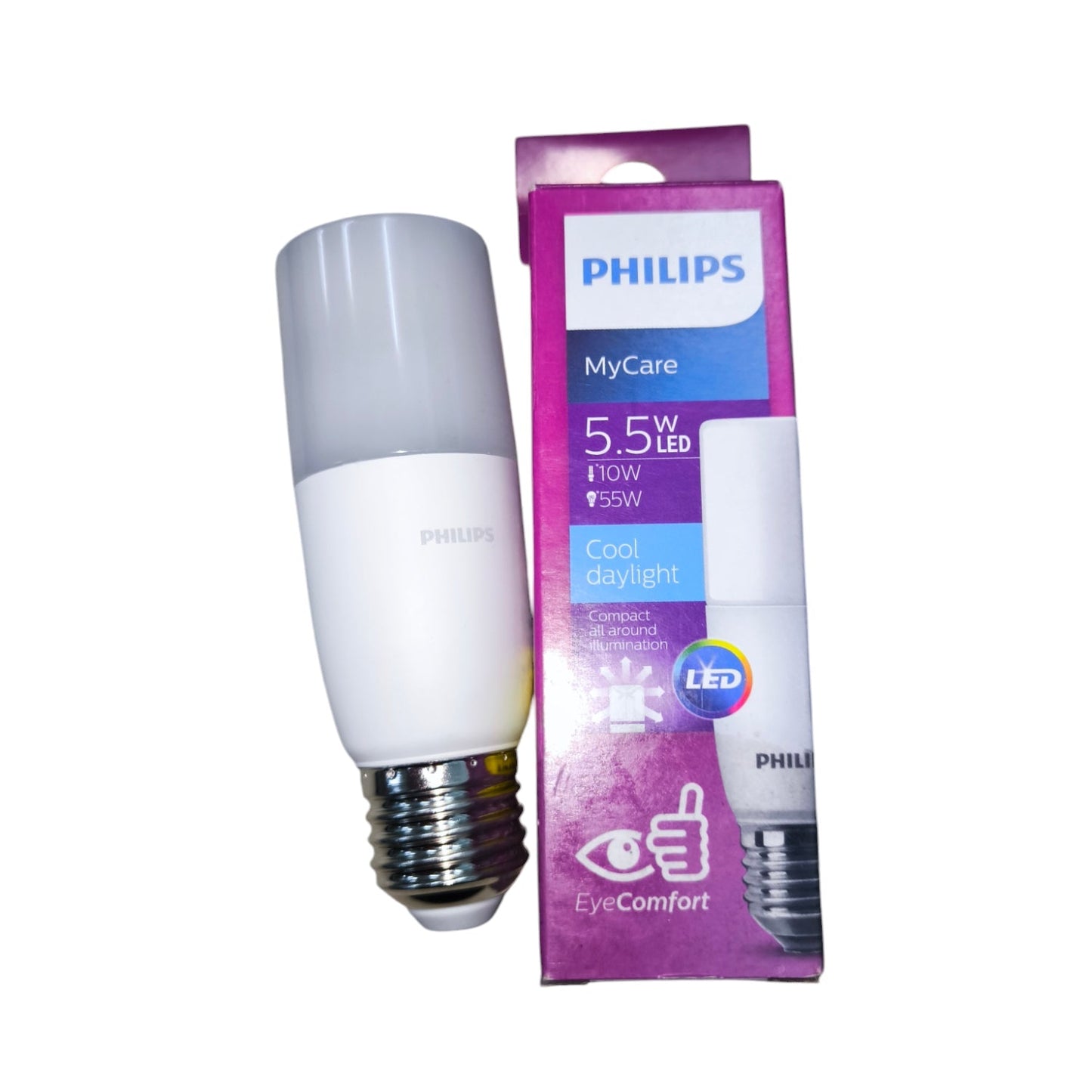Philips 5.5W LED Stick E27 220V 3000K Warm White or Daylight Eye Comfort My Care