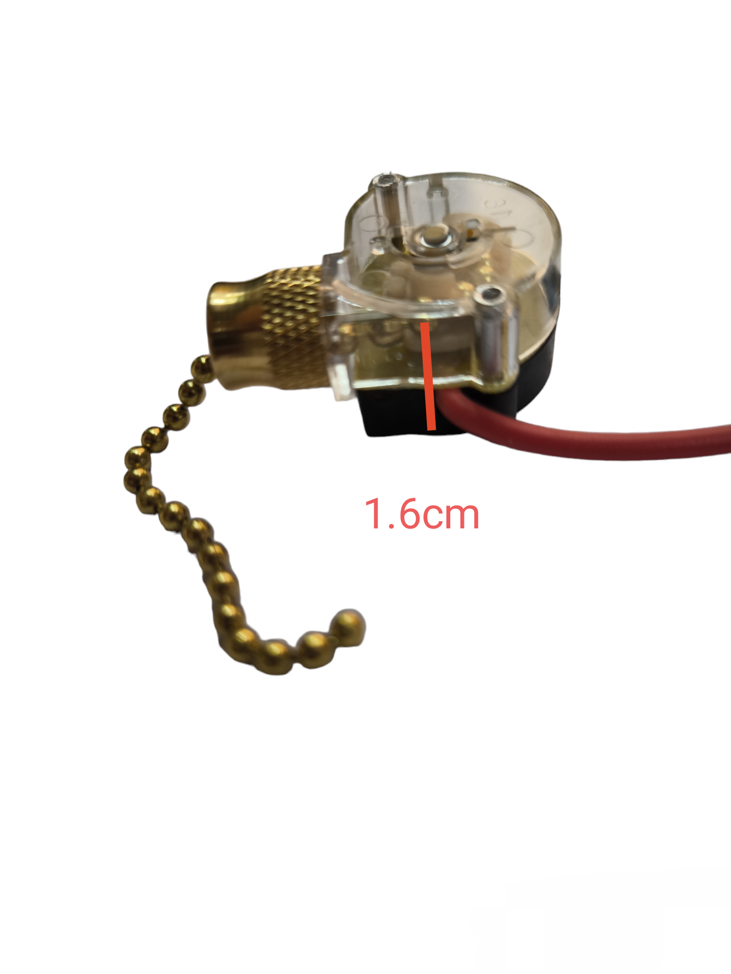 Electx Electrical Supply Ceiling Fan Switch 2 Wires with pull chain and transparent casing