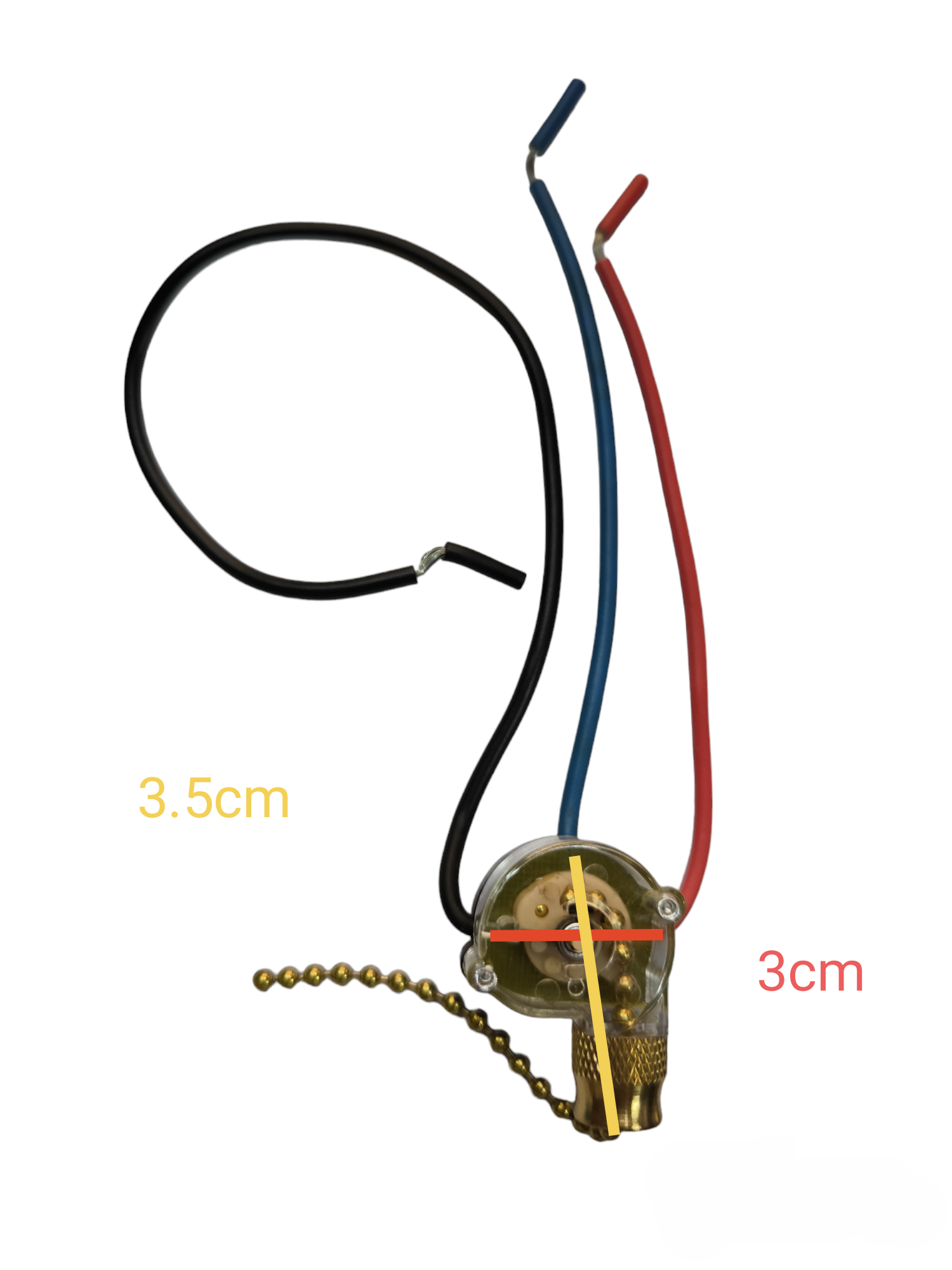 Electx Electrical Supply Ceiling Fan Switch 2 Wires with pull chain and three colored wires for fan control