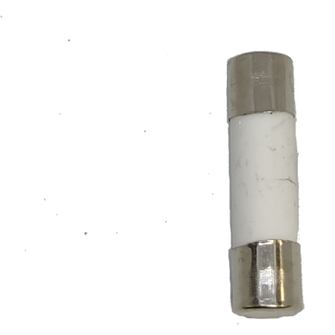 Ceramic Fuse 16A 10x38mm electrical component with metal caps for circuit protection