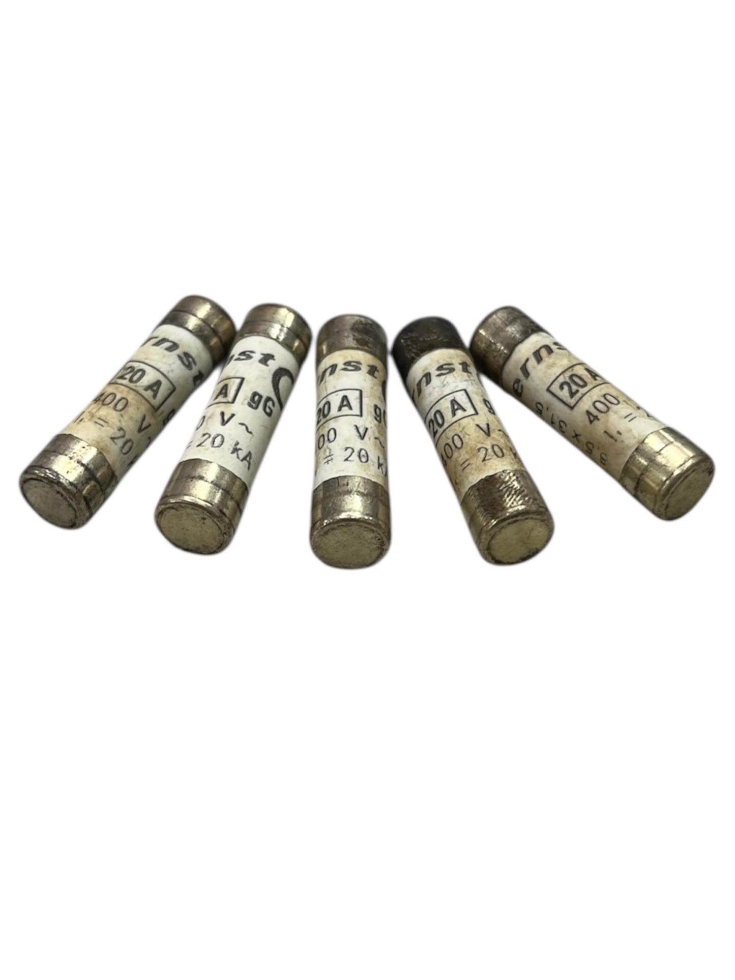 Set of five ceramic fuse 20A 400v 8x31mm electrical components from China