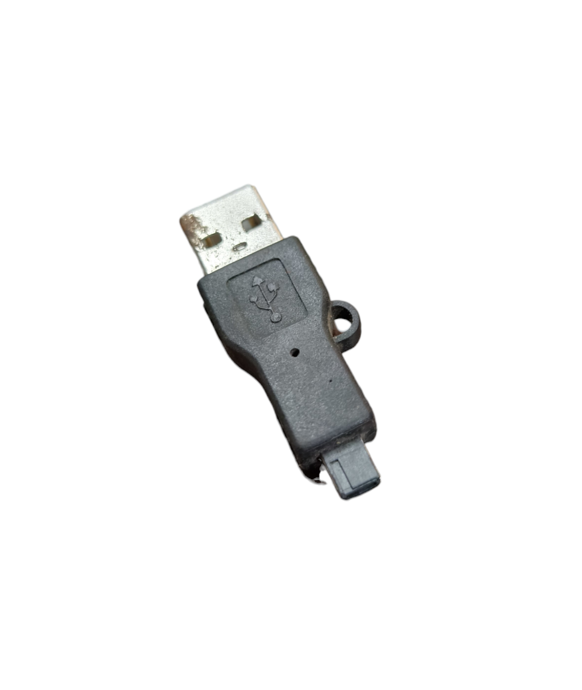 China USB Adapter to Mini USB black connector for device charging and data transfer