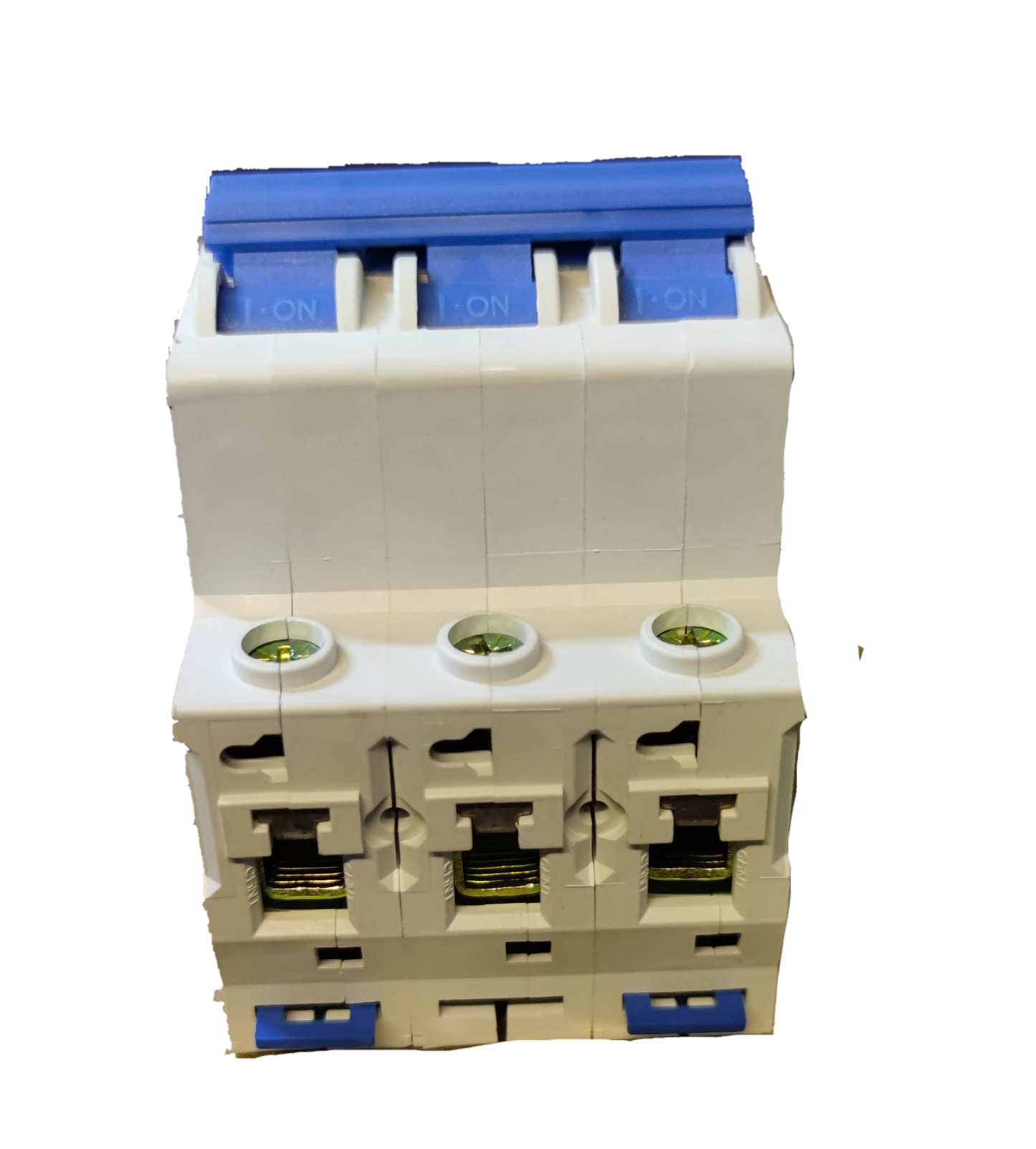 Chint 25A 3Pole Miniature Circuit Breaker with blue toggle switches for electrical protection