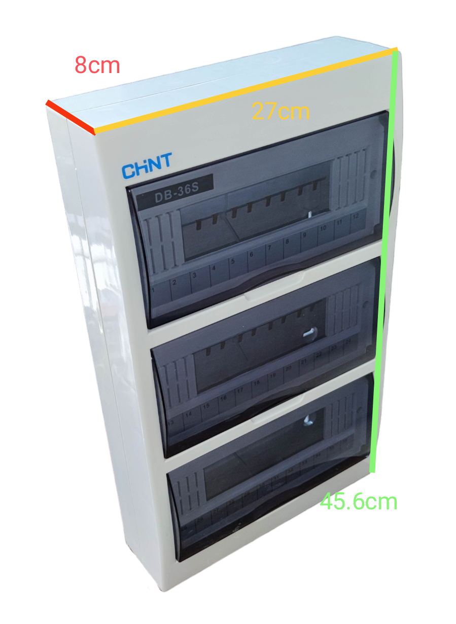 Chint 36 ways panel board for MCB with three transparent covers for circuit breakers