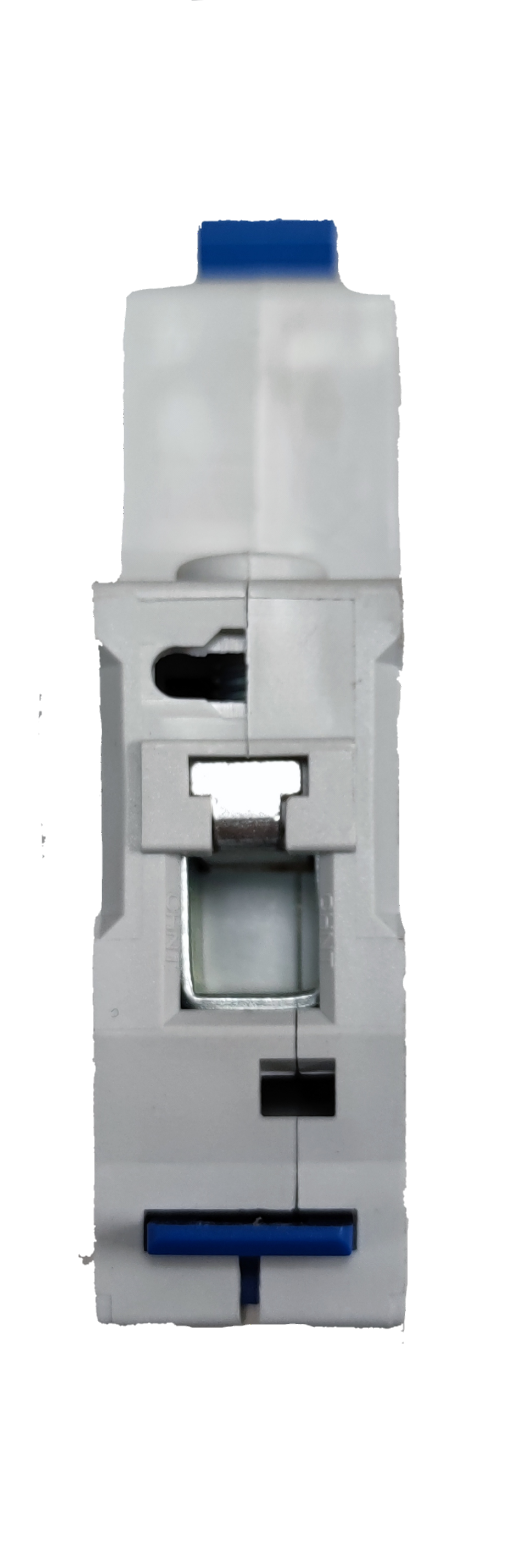 CHINT 50A circuit breaker electrical component with white body and blue switch for circuit protection