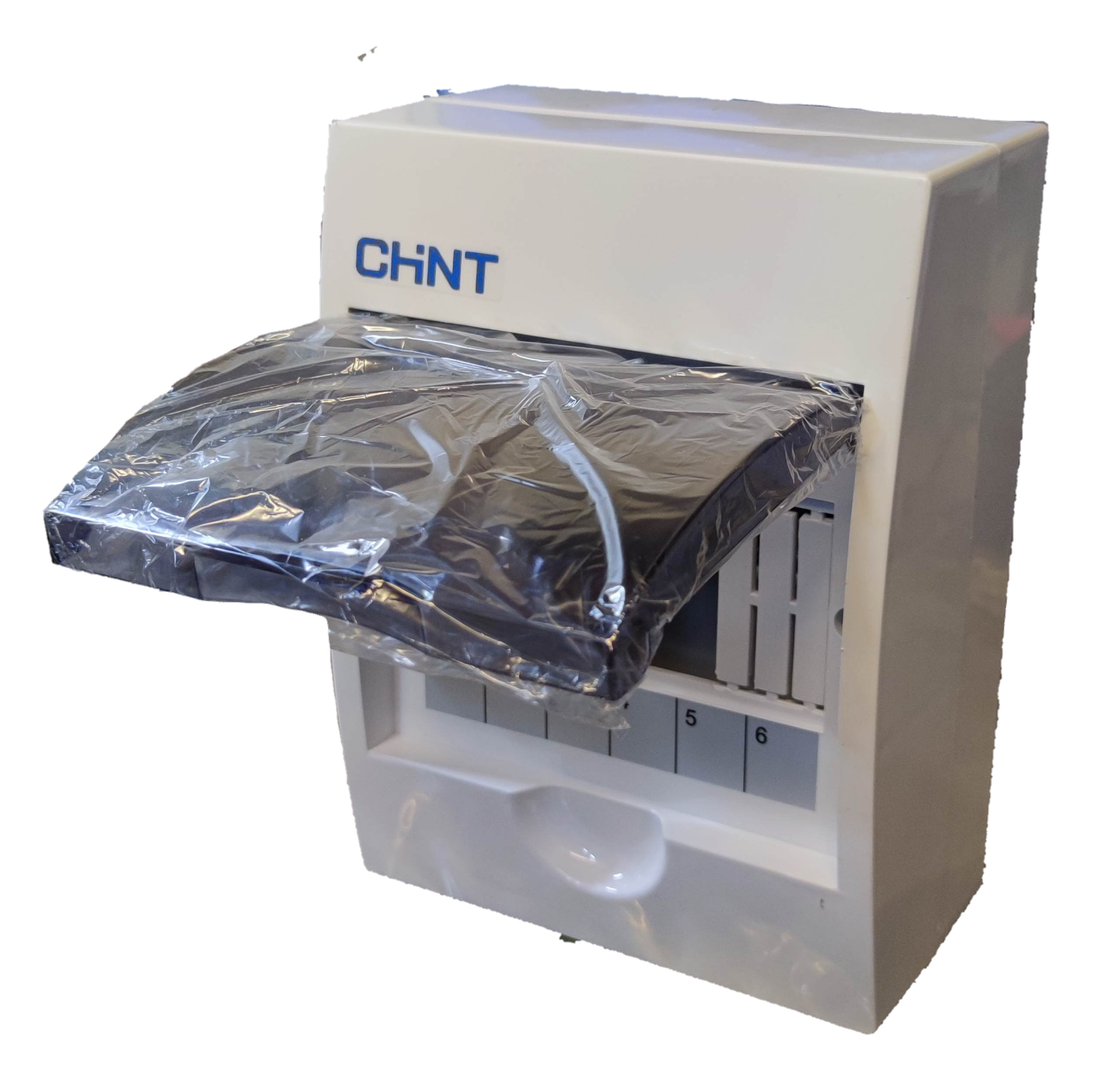 Chint 6 Ways Distribution Box with BusBar electrical circuitry part with protective cover open