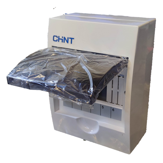 Chint 6 Ways Distribution Box with BusBar electrical circuitry part with protective cover open