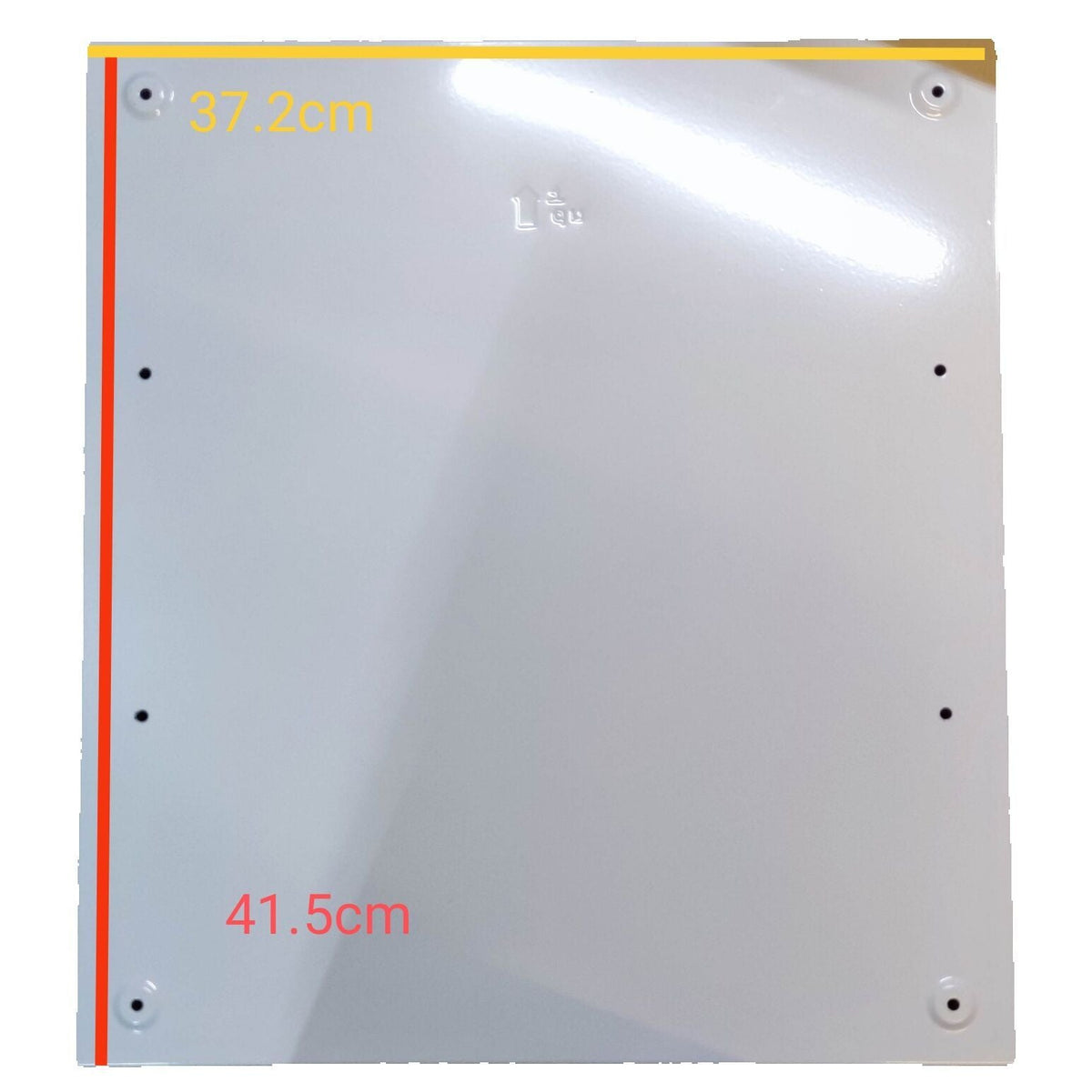 Chint NXB 2 pole breaker panel white metal cover with four mounting holes and 37.2 by 41.5 cm markings