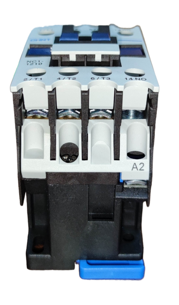 Chint Magnetic Contactor 25A 220V with multiple connection terminals and blue locking mechanism