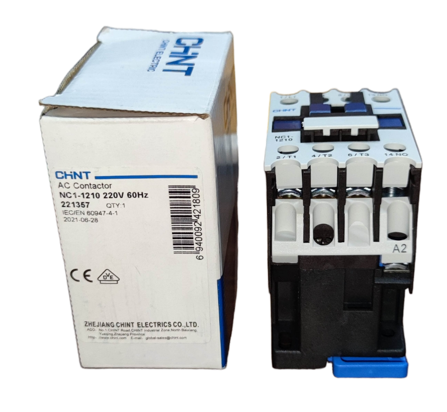 Chint Magnetic Contactor 25A 220V with packaging box for power points switches and plugs