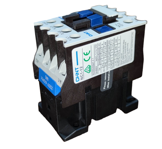 Chint Magnetic Contactor 25A 220V with multiple terminals and detailed specifications label