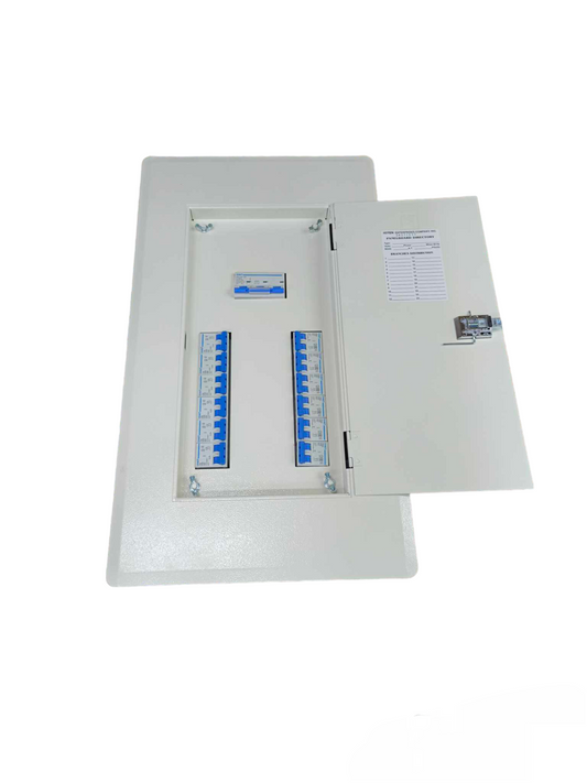 Chint panel board 100A 3 phase electrical distribution board with circuit breakers and metal enclosure