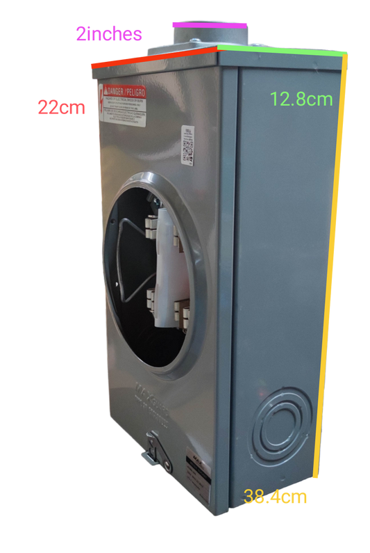 Cirtech 7 jaw electrical meter metal enclosure box with circular meter housing and secure latches