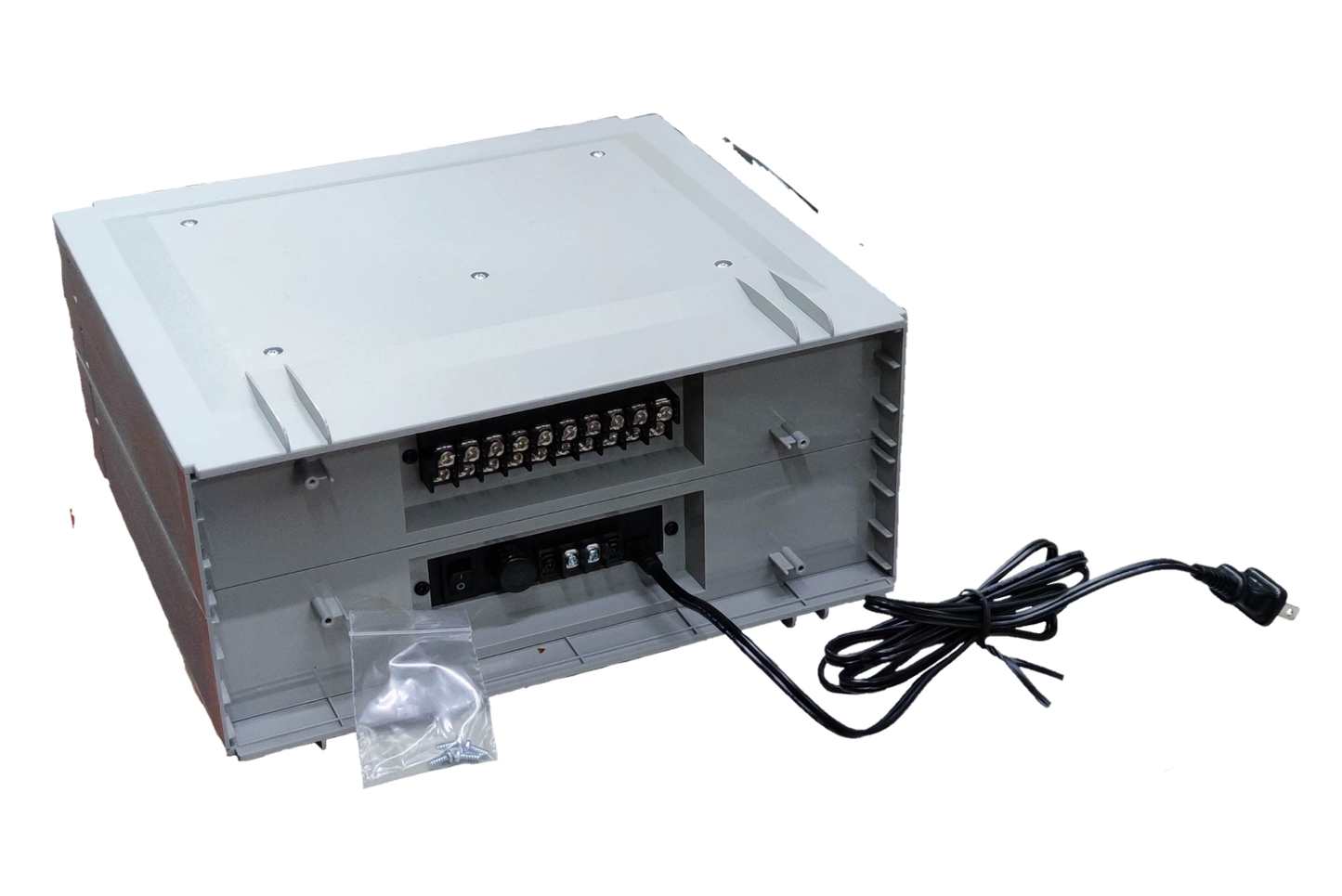 Commax 10 station intercom system main unit with wiring ports and power cable for security communication