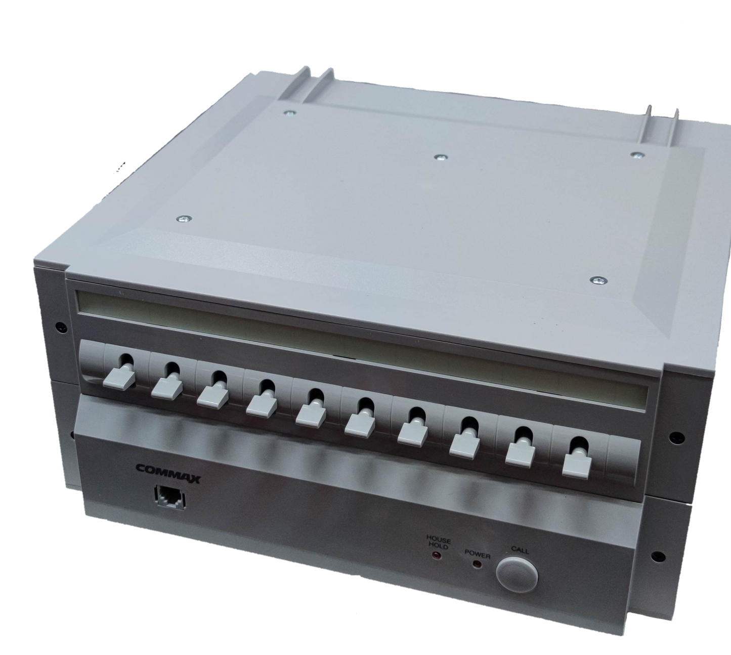 Commax 10 station intercom system with multiple toggle switches and control knob for CCTV security