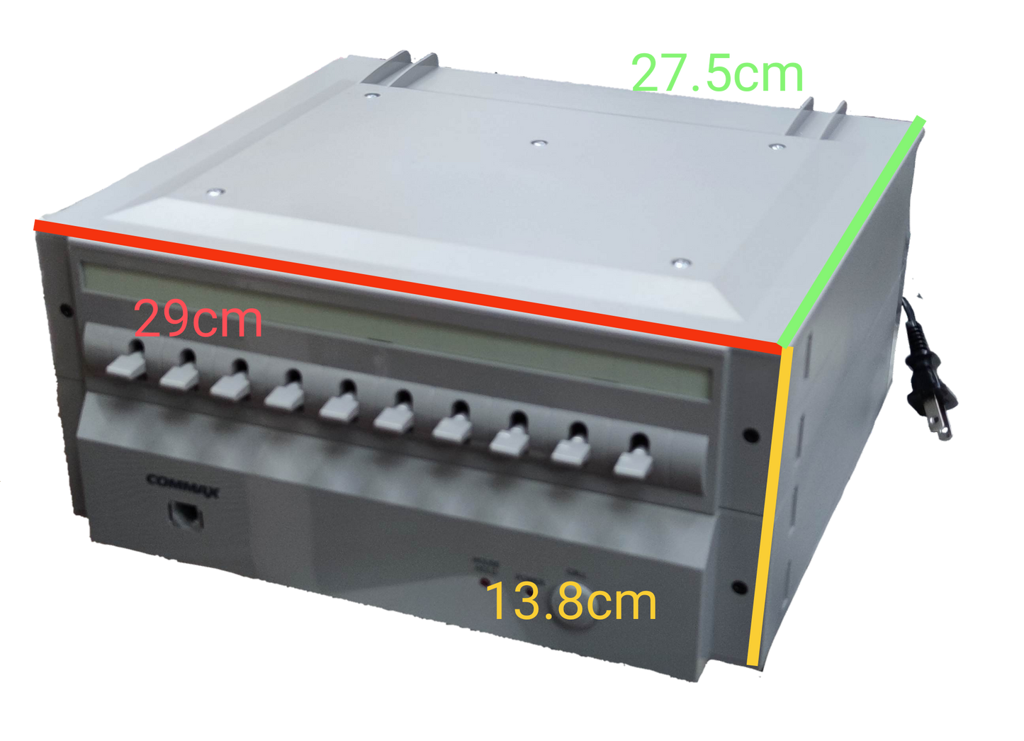 Commax 10 station intercom system with multiple buttons and compact design for security communication