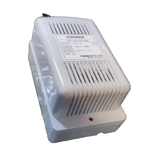 Commax 12V DC 1A adaptor RF-1A for powering door chimes and bells securely and efficiently