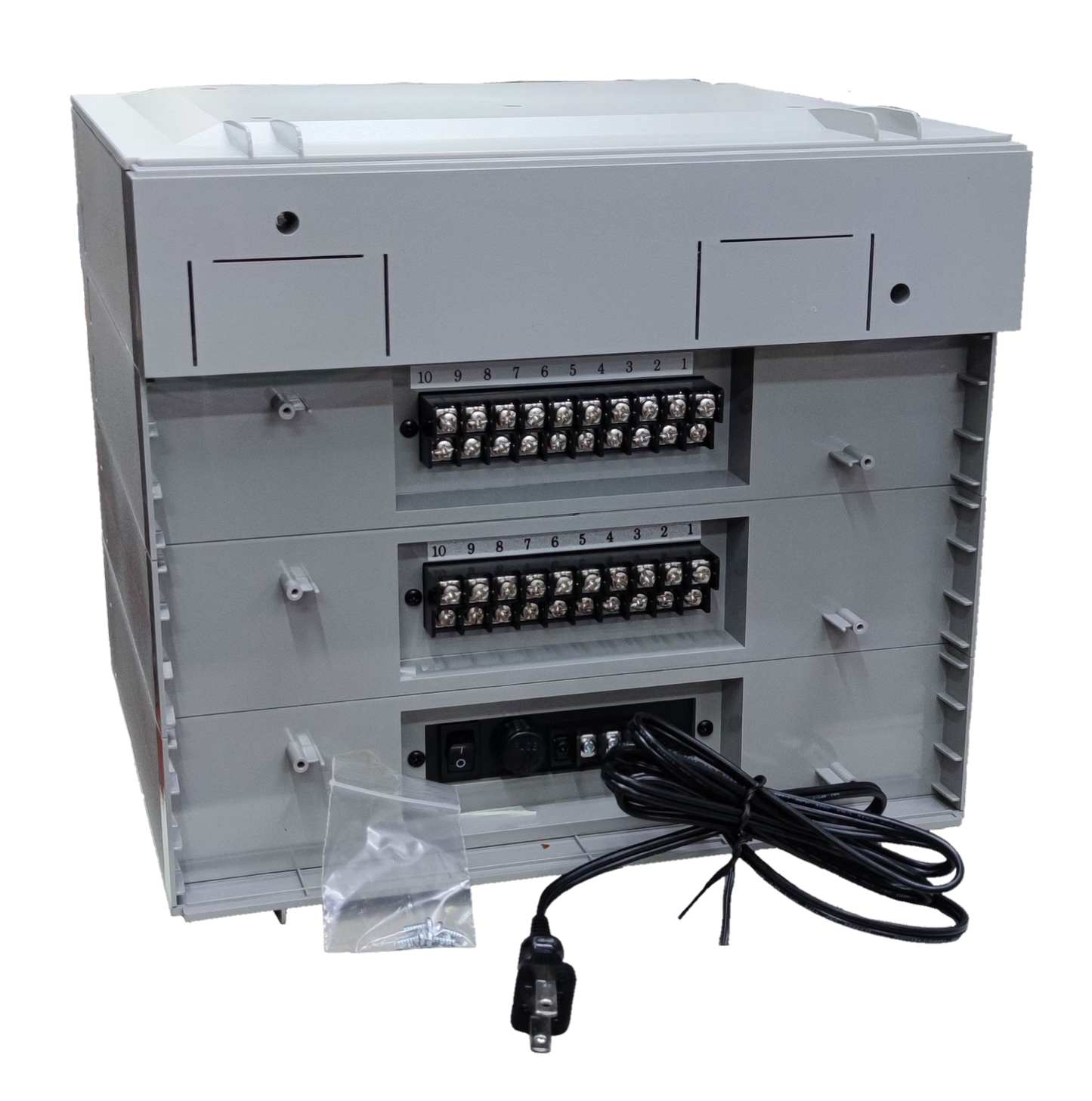 Commax 30 station intercom system unit with wiring terminals and power cord for security communication