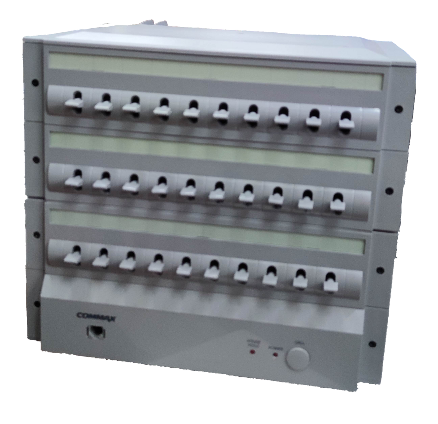 Commax 30 station intercom system with multiple control switches for building communication