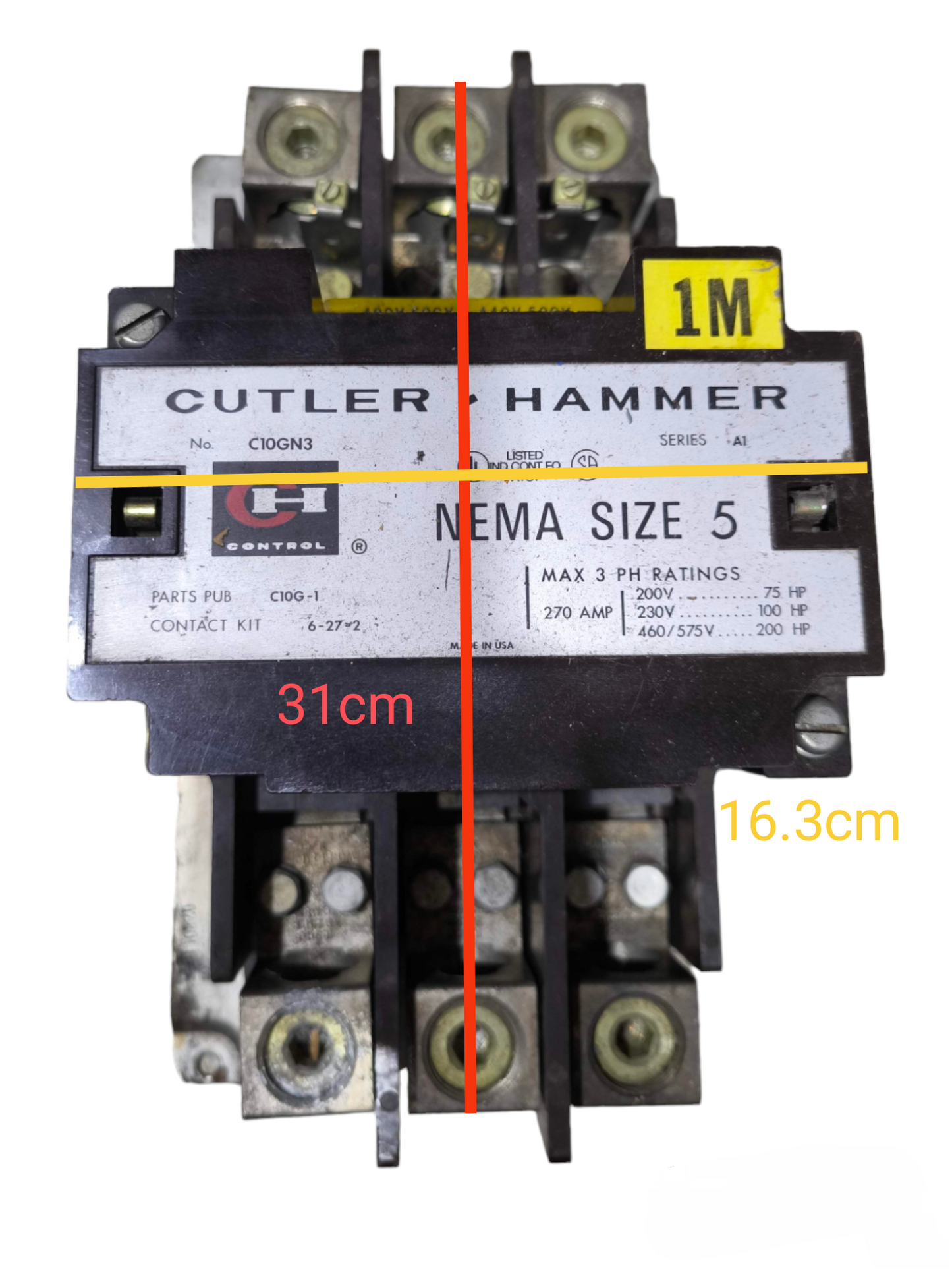 Cutler Hammer Magnetic Contactor 270A black industrial electrical switch with multiple terminals