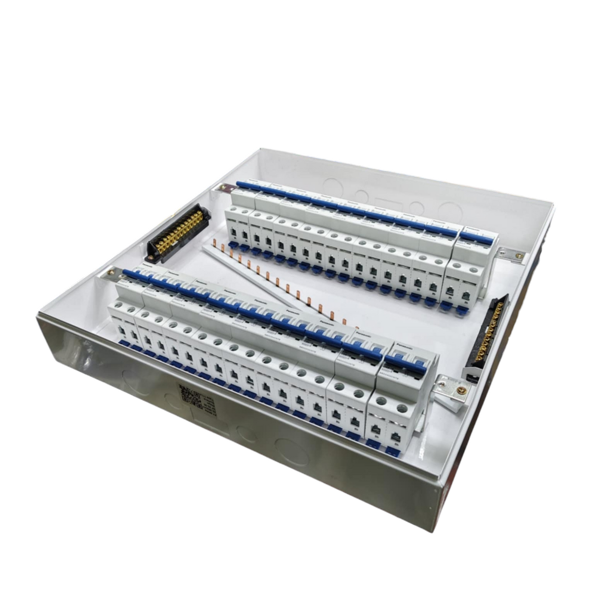 Panel Board 63A 2 Pole Main Miniature Circuit Breaker with 17 Branches 2 Pole Miniature Circuit Breaker 32 Ways Surface Type Panel Box ZY with 17 Bus Bar 2 Pole (Panasonic Breakers)