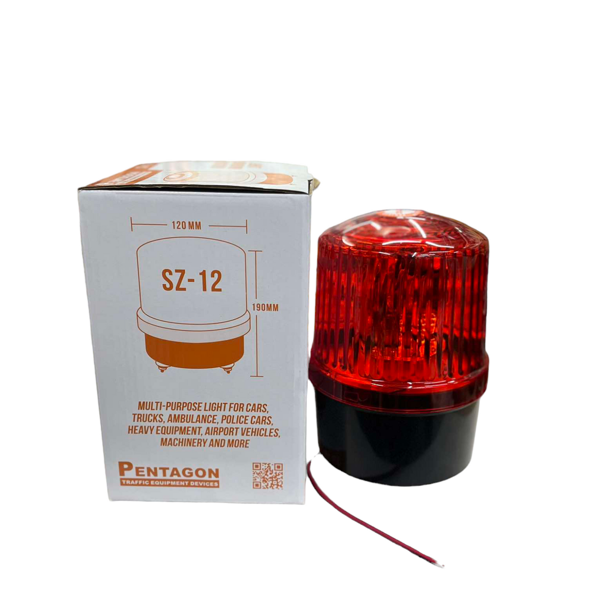 Pentagon Warning Light Revolving Light Available in Amber or Red Color 12V or 24VDC