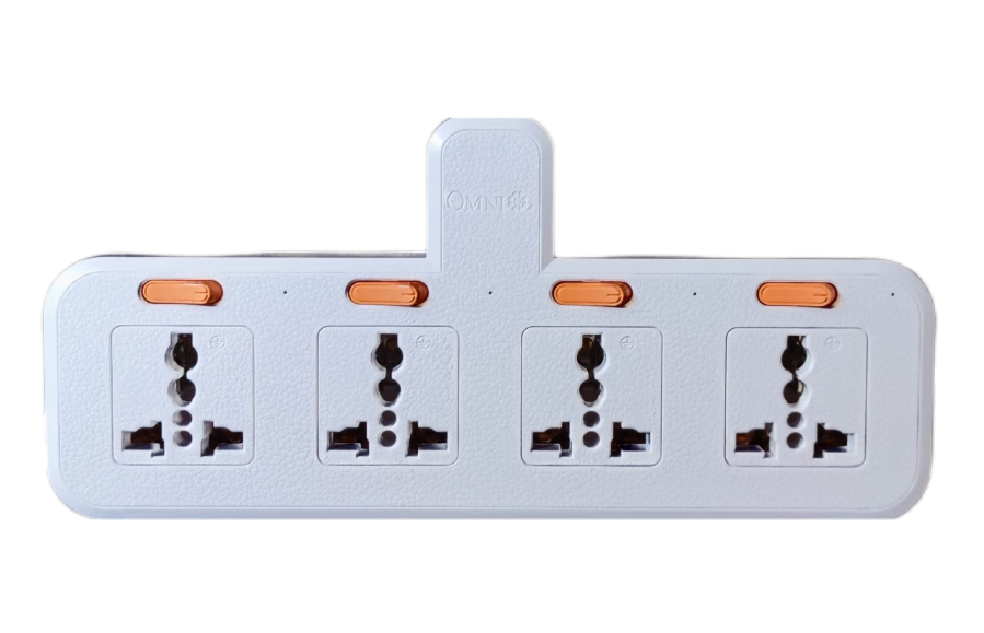 Omni Universal Adapter with Switch WUA-042 Omni 10A 250V 4 Gang Universal Outlet