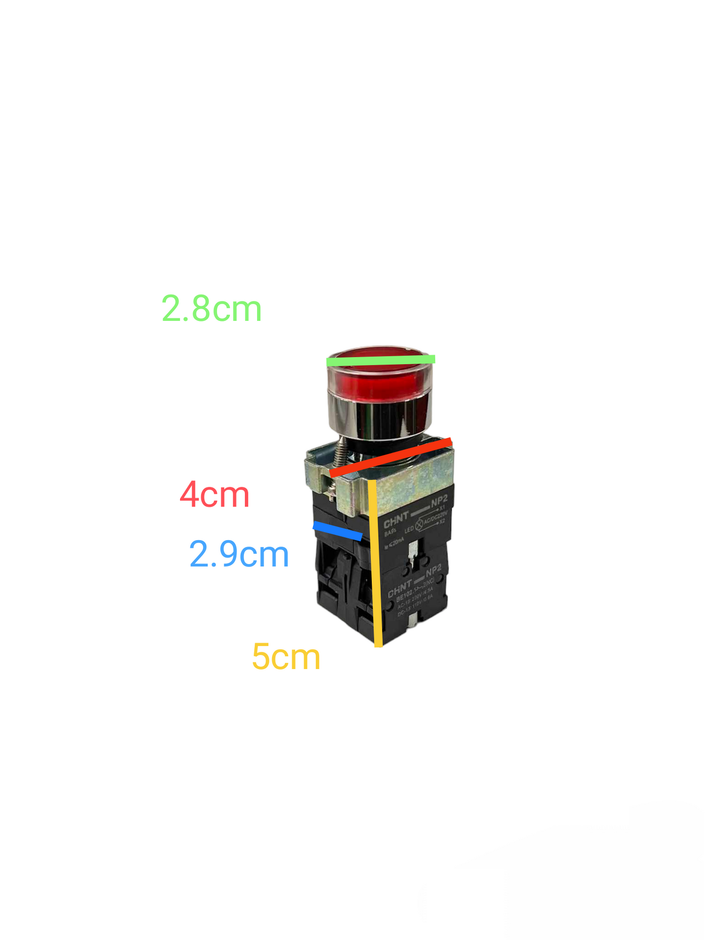 Chint Illuminated Push Button Switch Red 15A 220V