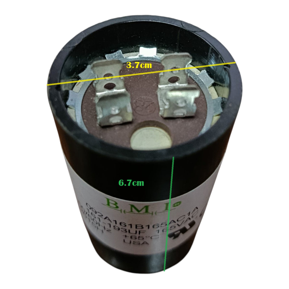 BMI Motor Starting Capacitor 161-193UF 165V AC, Capacitor 161-193MFD