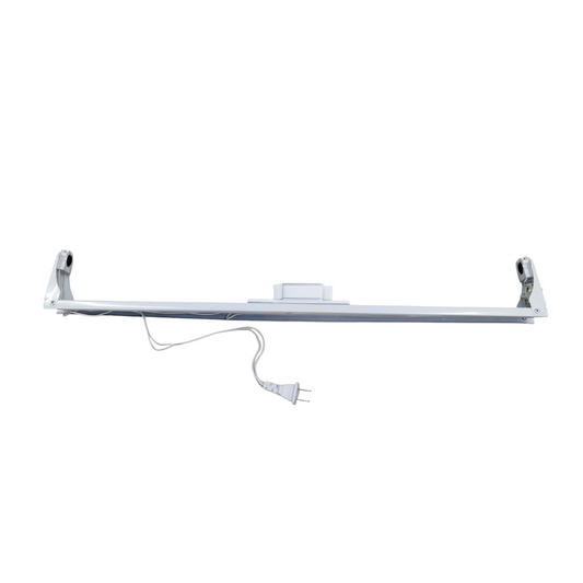 Delta magnetic ballast light fixture with white frame and attached power cord