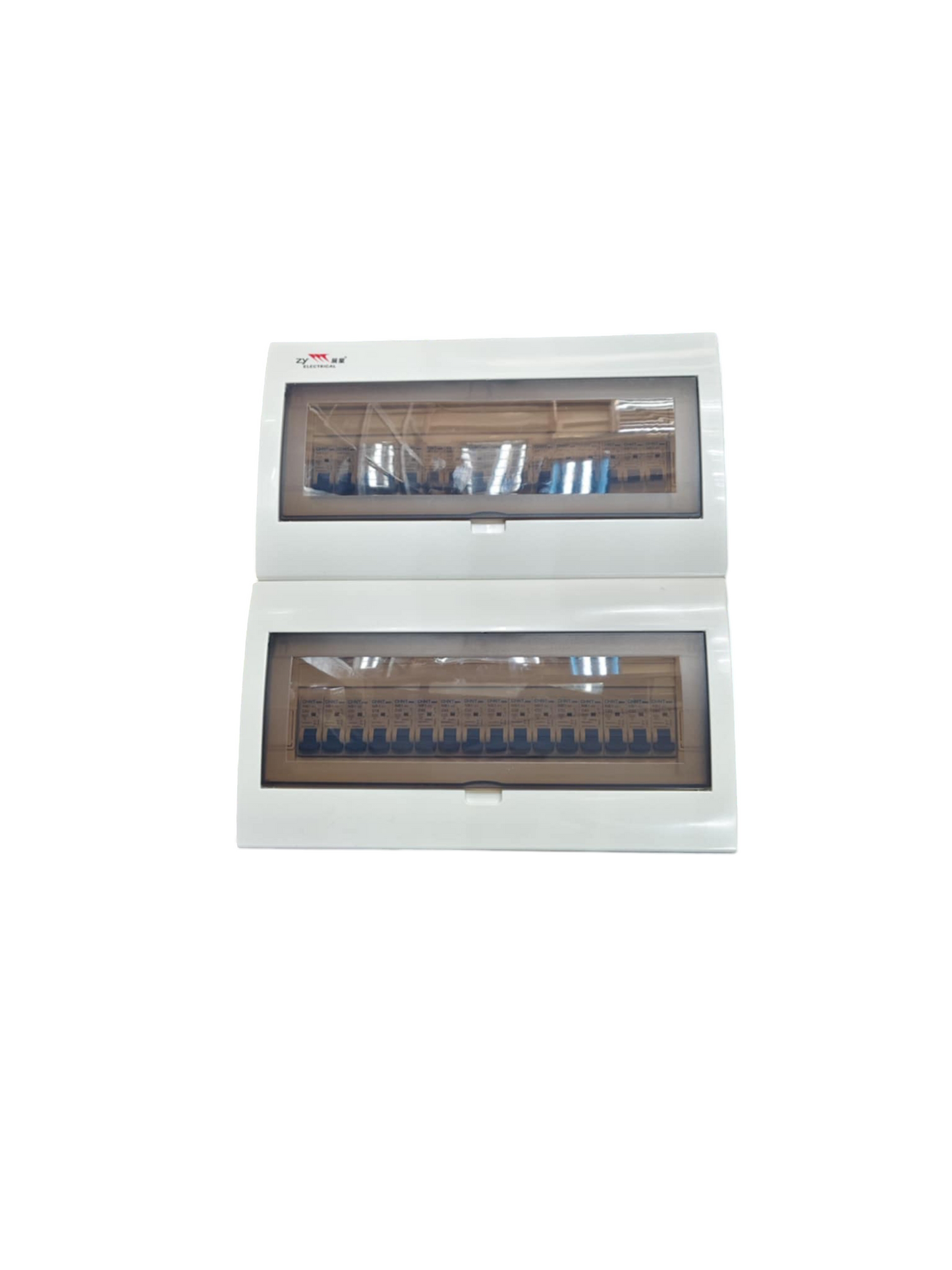 Chint Distribution Box Metal Base NB1 Type with transparent covers and circuit breakers