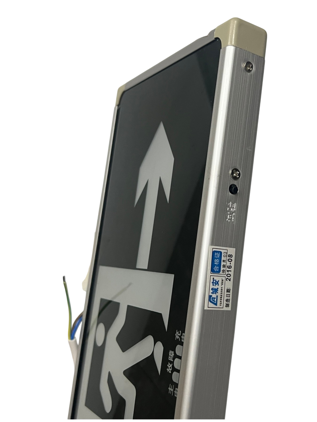 Double face LED exit light 220V with directional arrow for enhanced visibility and safety