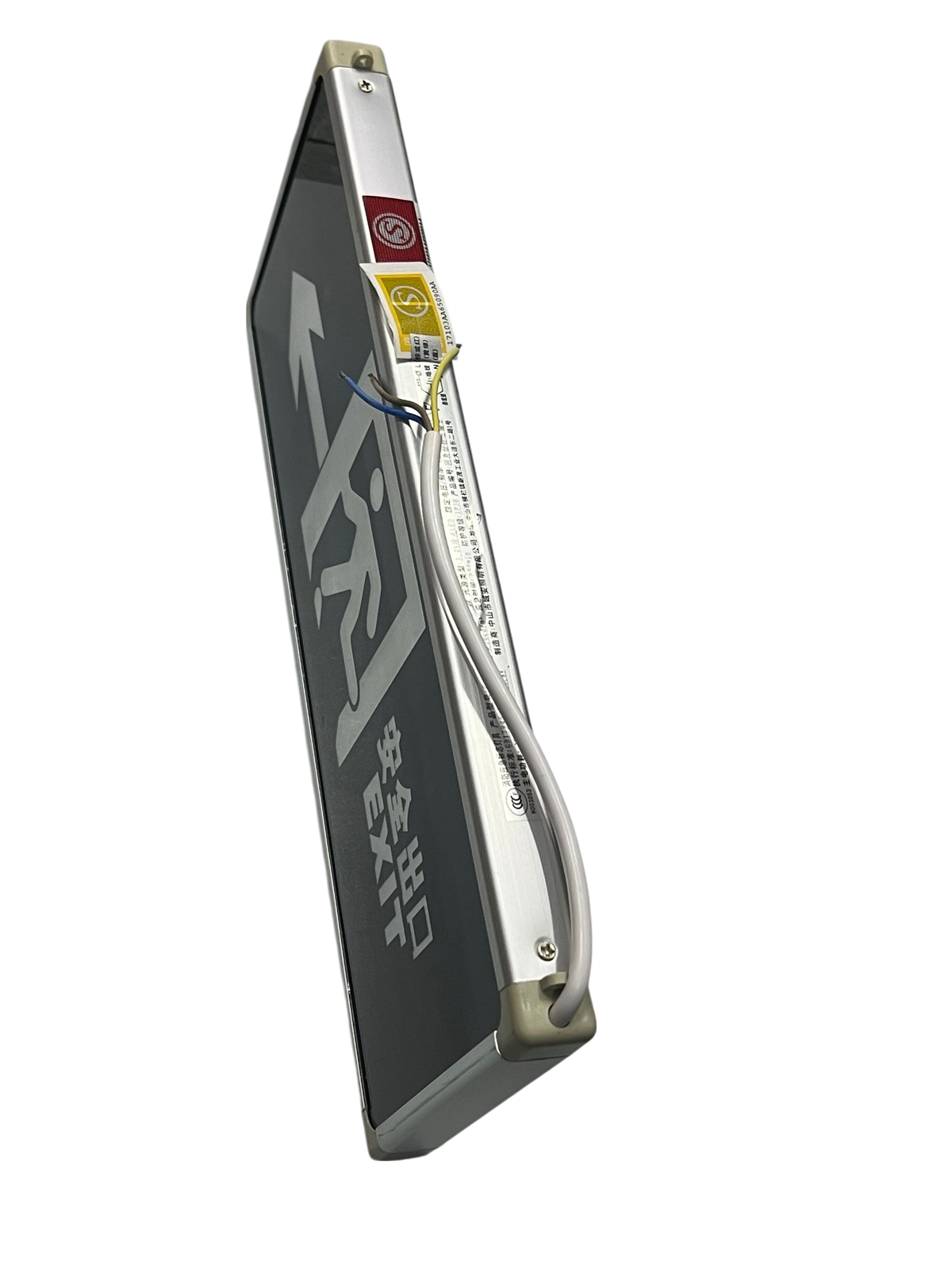Double face LED exit light 220V with clear emergency exit signage and durable design